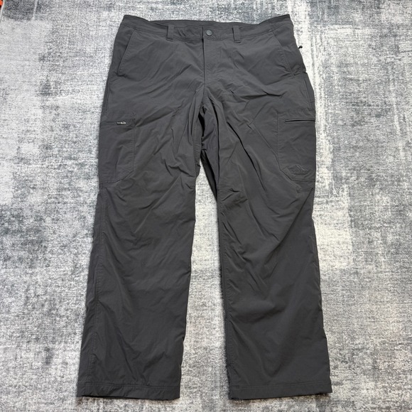 LL Bean Pants Mens 38x29 Gray Water Resistant Cresta Hiking Fleece Lined Cargo - Picture 2 of 9